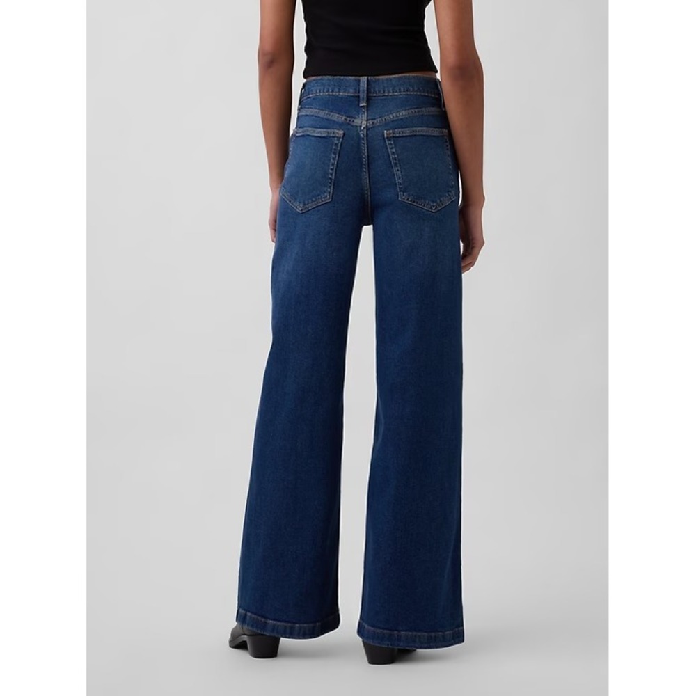 Gap Women High Rise Stride Wide Leg Denim Jean 16 Basics Minimalist Casual Norm - Picture 2 of 10